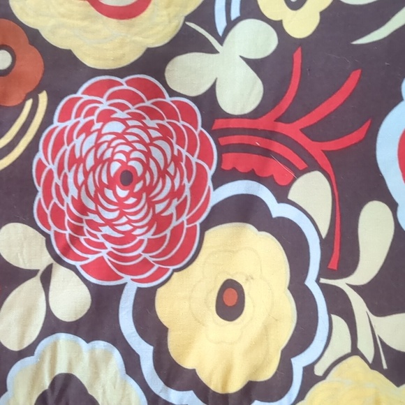 VINTAGE quilted floral tote wooden button closure inner pouches 2 strap handles - Picture 11 of 15